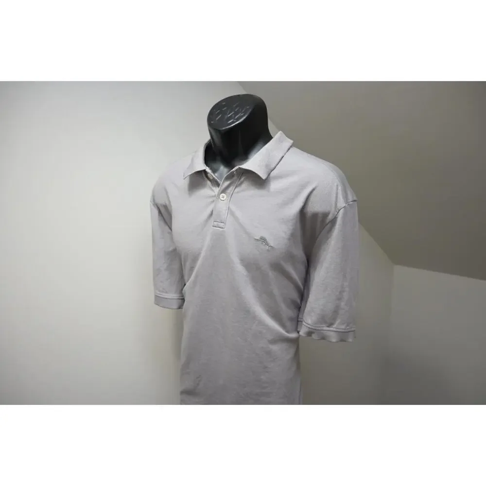 Tommy Bahama Golf Polo Gray Pima Poly Marlin Short Sleeve Mens‎ Size XL